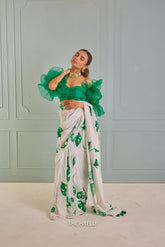 Eve White Crepe Silk Saree